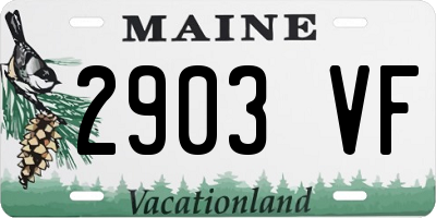 ME license plate 2903VF