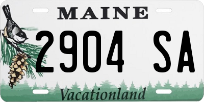 ME license plate 2904SA