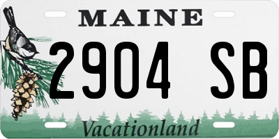 ME license plate 2904SB