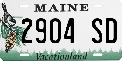 ME license plate 2904SD
