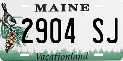 ME license plate 2904SJ
