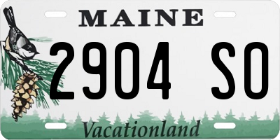 ME license plate 2904SO
