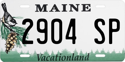 ME license plate 2904SP