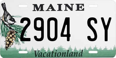 ME license plate 2904SY