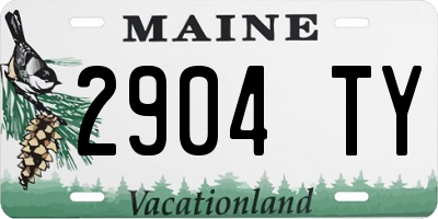 ME license plate 2904TY