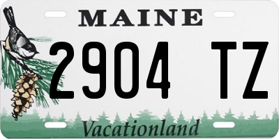 ME license plate 2904TZ