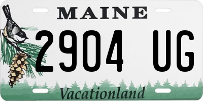 ME license plate 2904UG