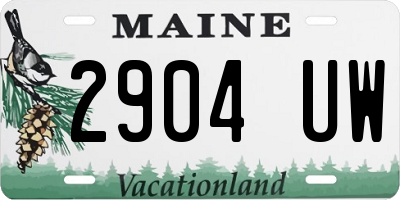 ME license plate 2904UW