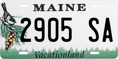 ME license plate 2905SA