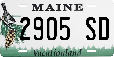 ME license plate 2905SD