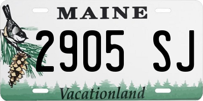 ME license plate 2905SJ