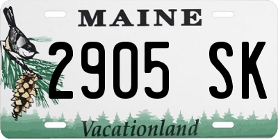 ME license plate 2905SK