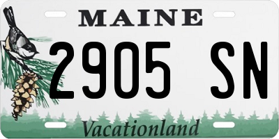 ME license plate 2905SN