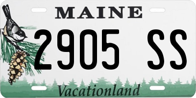 ME license plate 2905SS