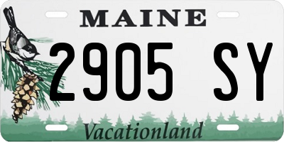 ME license plate 2905SY