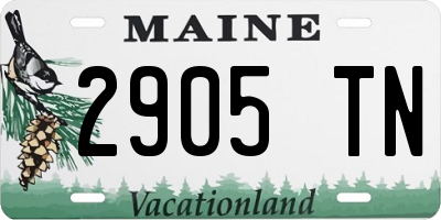 ME license plate 2905TN