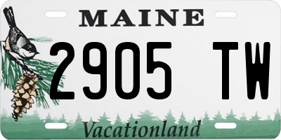 ME license plate 2905TW