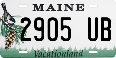 ME license plate 2905UB