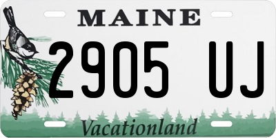 ME license plate 2905UJ