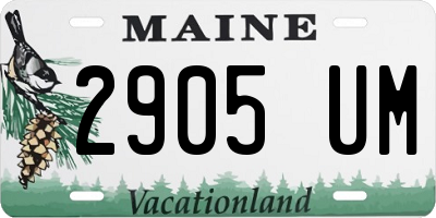 ME license plate 2905UM