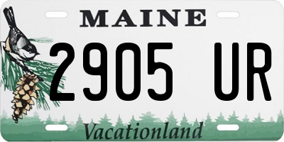 ME license plate 2905UR