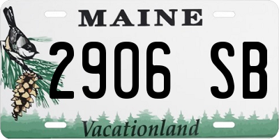 ME license plate 2906SB
