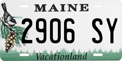 ME license plate 2906SY