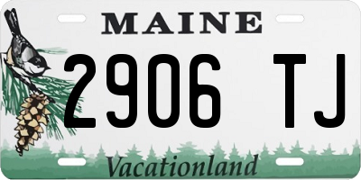 ME license plate 2906TJ