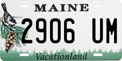 ME license plate 2906UM