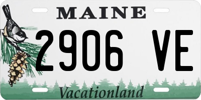 ME license plate 2906VE