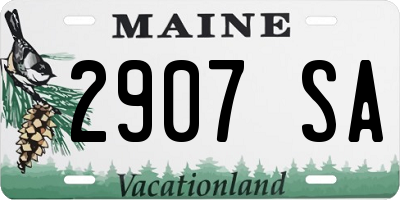 ME license plate 2907SA