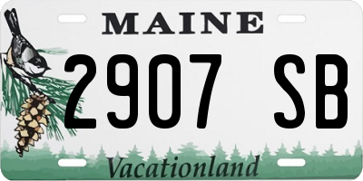 ME license plate 2907SB