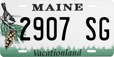 ME license plate 2907SG