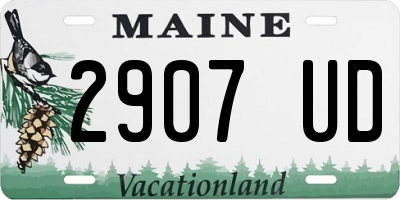 ME license plate 2907UD