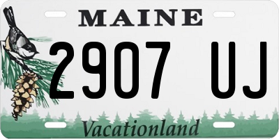 ME license plate 2907UJ