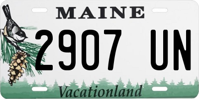 ME license plate 2907UN