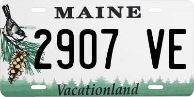 ME license plate 2907VE