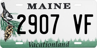 ME license plate 2907VF