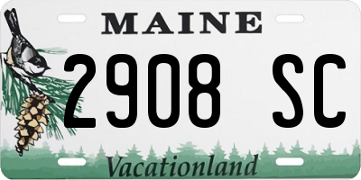 ME license plate 2908SC