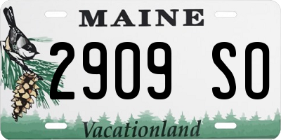 ME license plate 2909SO