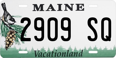 ME license plate 2909SQ