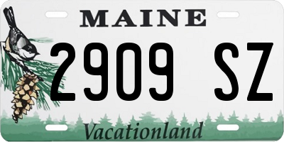 ME license plate 2909SZ