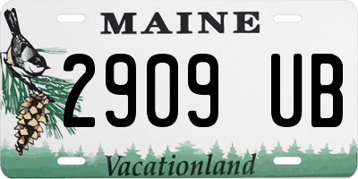 ME license plate 2909UB