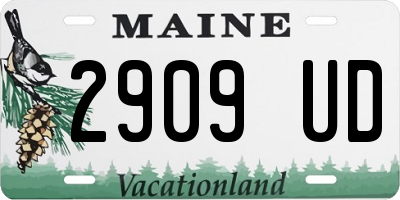 ME license plate 2909UD