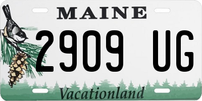 ME license plate 2909UG