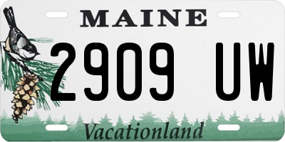 ME license plate 2909UW