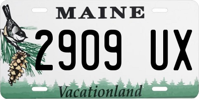ME license plate 2909UX