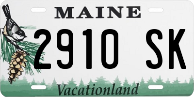 ME license plate 2910SK