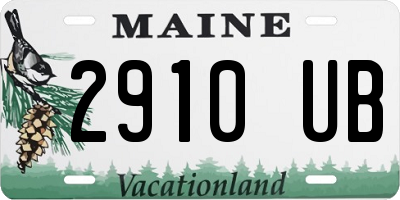 ME license plate 2910UB