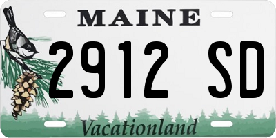 ME license plate 2912SD